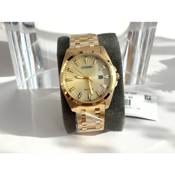 NEW Citizen Eco Drive Men's Peyten Champagne Dial Gold Band Watch BM752-54P 41mm - Picture 16 of 16